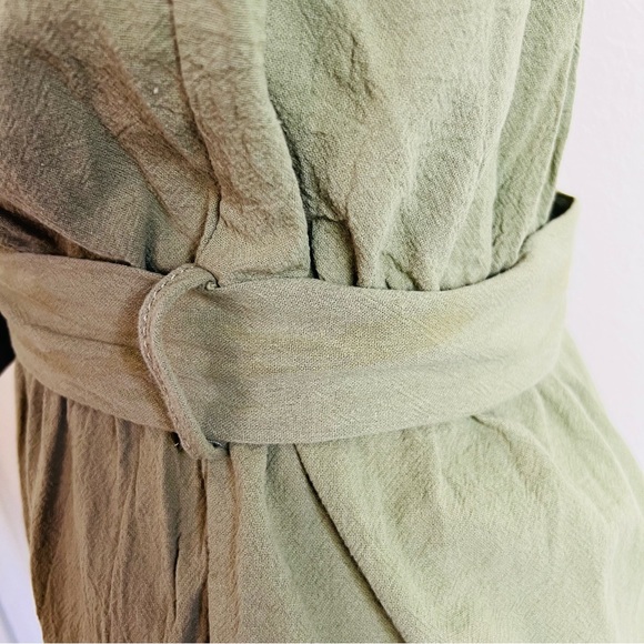 Princess Polly Olive Green Button Embellished Ruffle Hem Self Tie Cami Romper - Picture 4 of 4